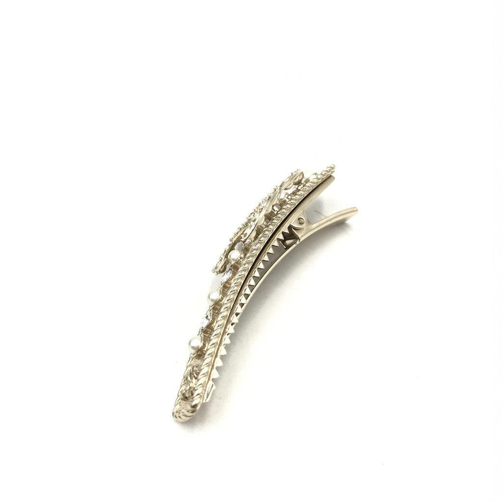 Chanel Crystal Pearl CC Hair Women's Clip