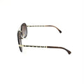 Chanel Gold And Black Polarized Aviator Women's Sunglasses