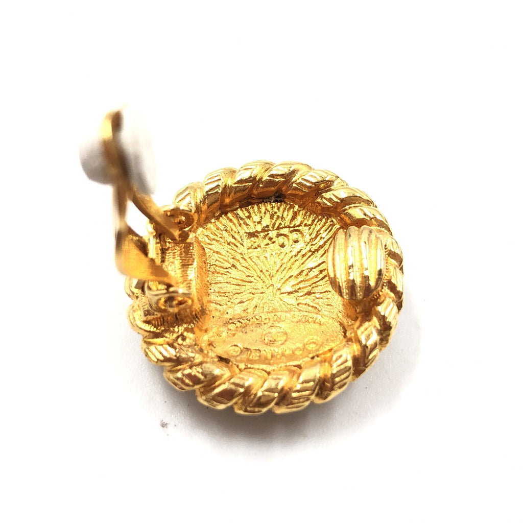 Chanel Gold Plated CC Clip On Women's Earrings