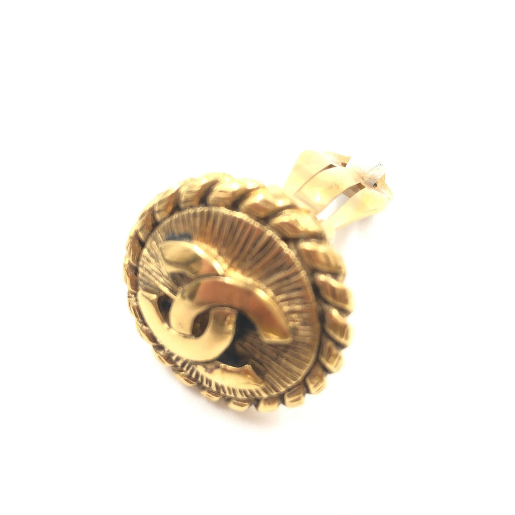 Chanel Gold Plated CC Clip On Women's Earrings