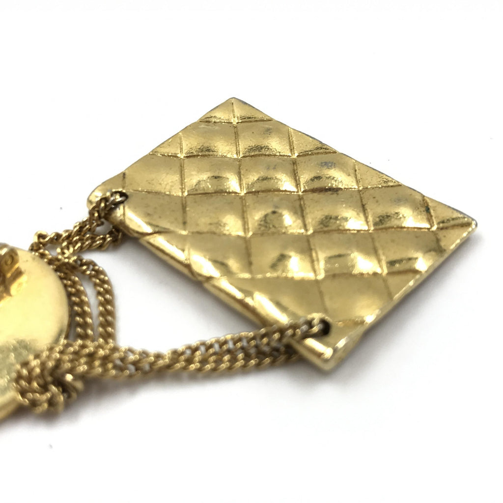 Chanel Gold Plated Bag Motif Women's Brooch