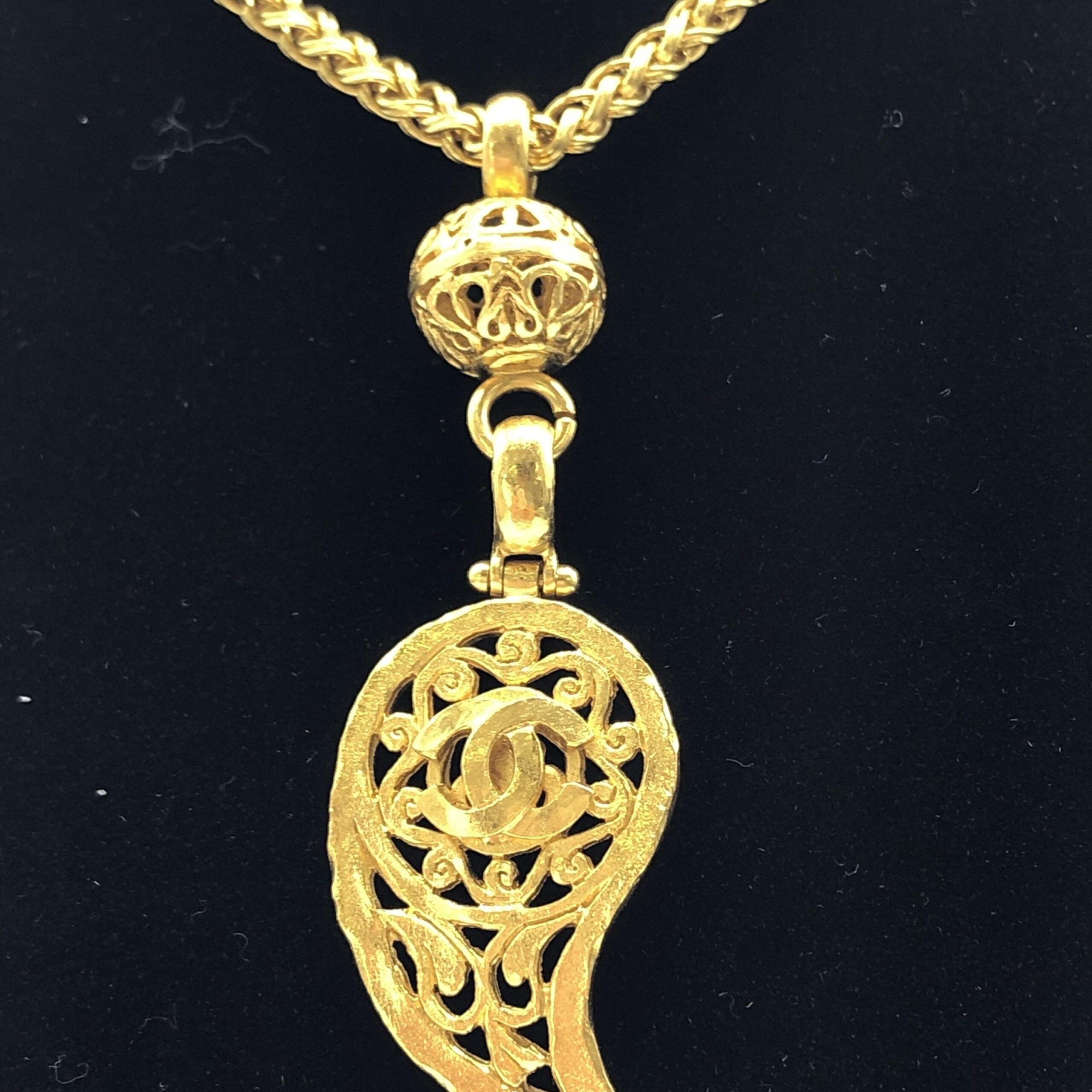 Chanel Gold Plated Coco Mark Women's Necklace