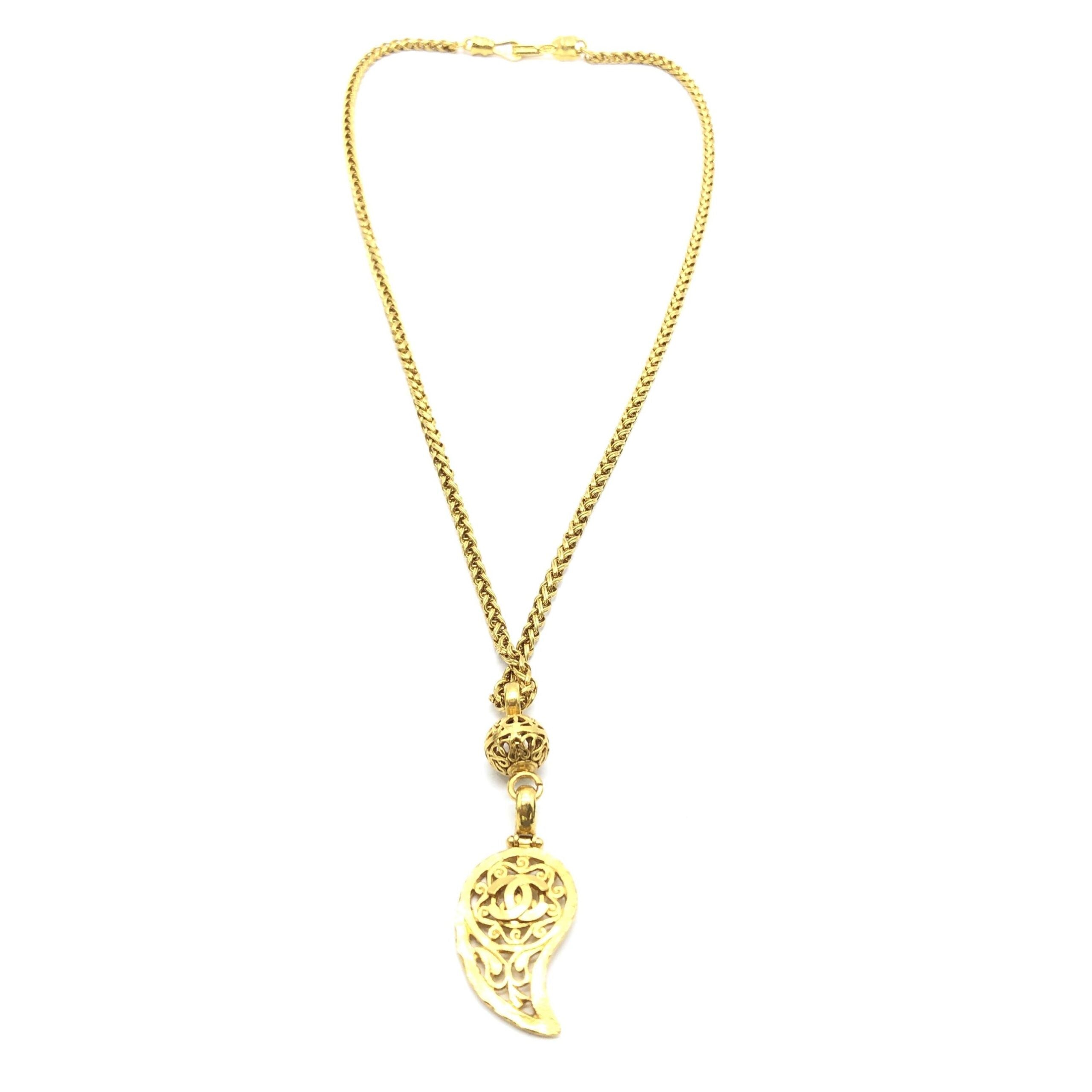 Chanel Gold Plated Coco Mark Women's Necklace