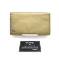 Chanel Gold Tone Caviar Leather Bifold Women's Wallet