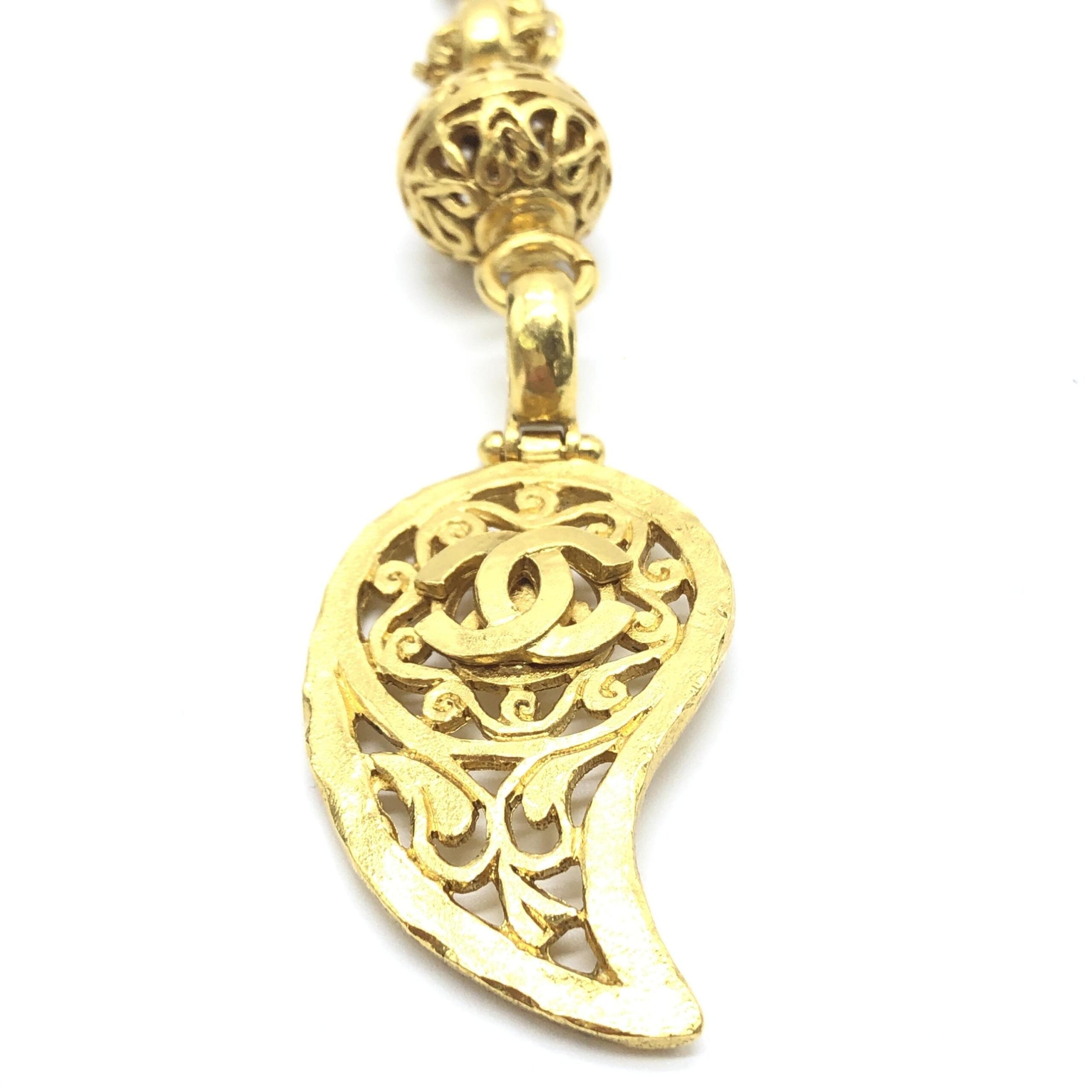 Chanel Gold Plated Coco Mark Women's Necklace
