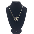 Chanel Gold Tone CC Circle Pendant Women's Necklace