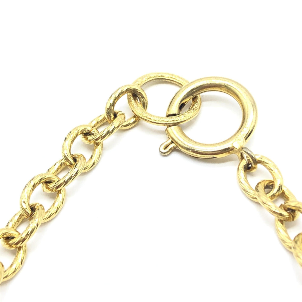 Chanel Gold Plated Chain Necklace With Bow Women's Charms