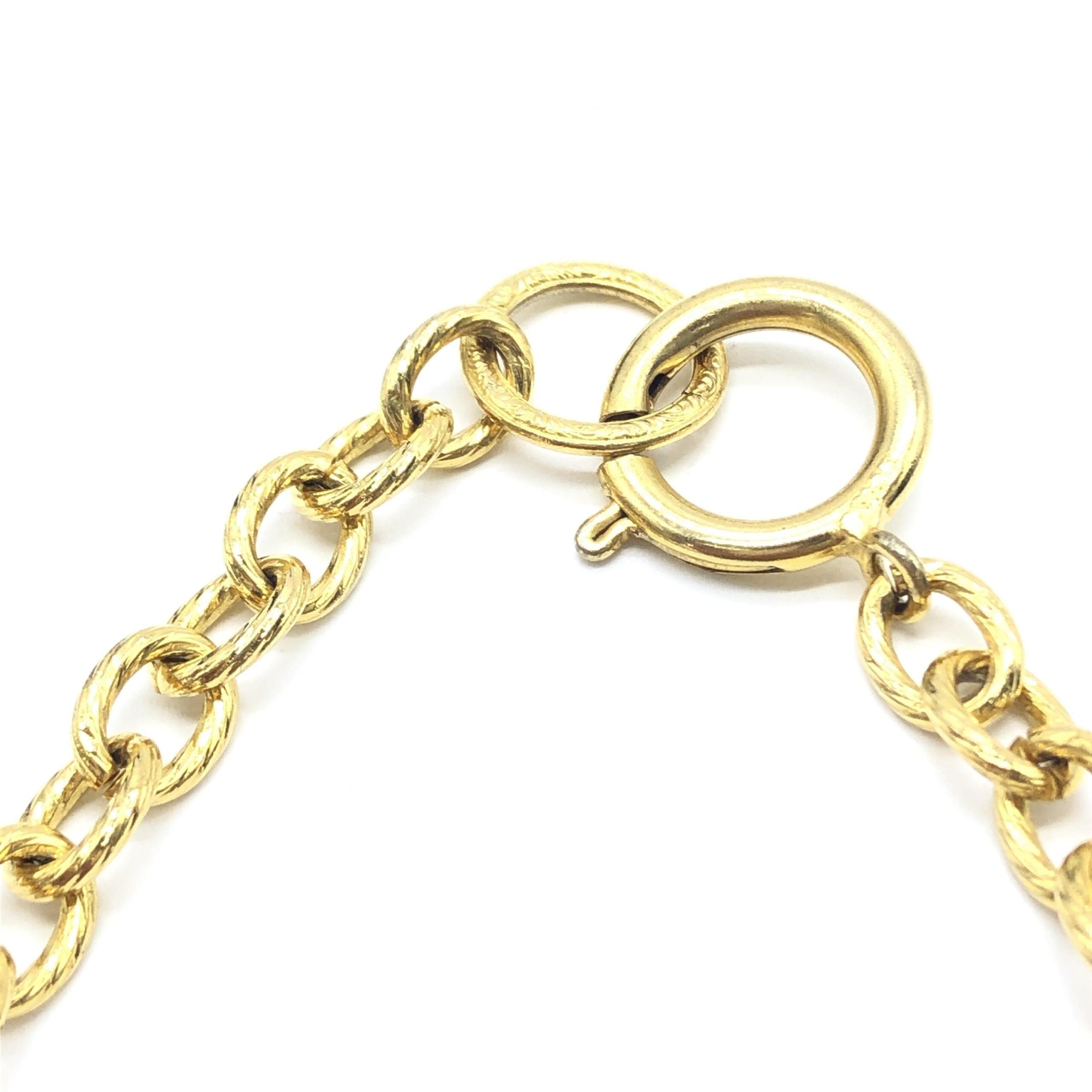Chanel Gold Plated Chain Necklace With Bow Women's Charms
