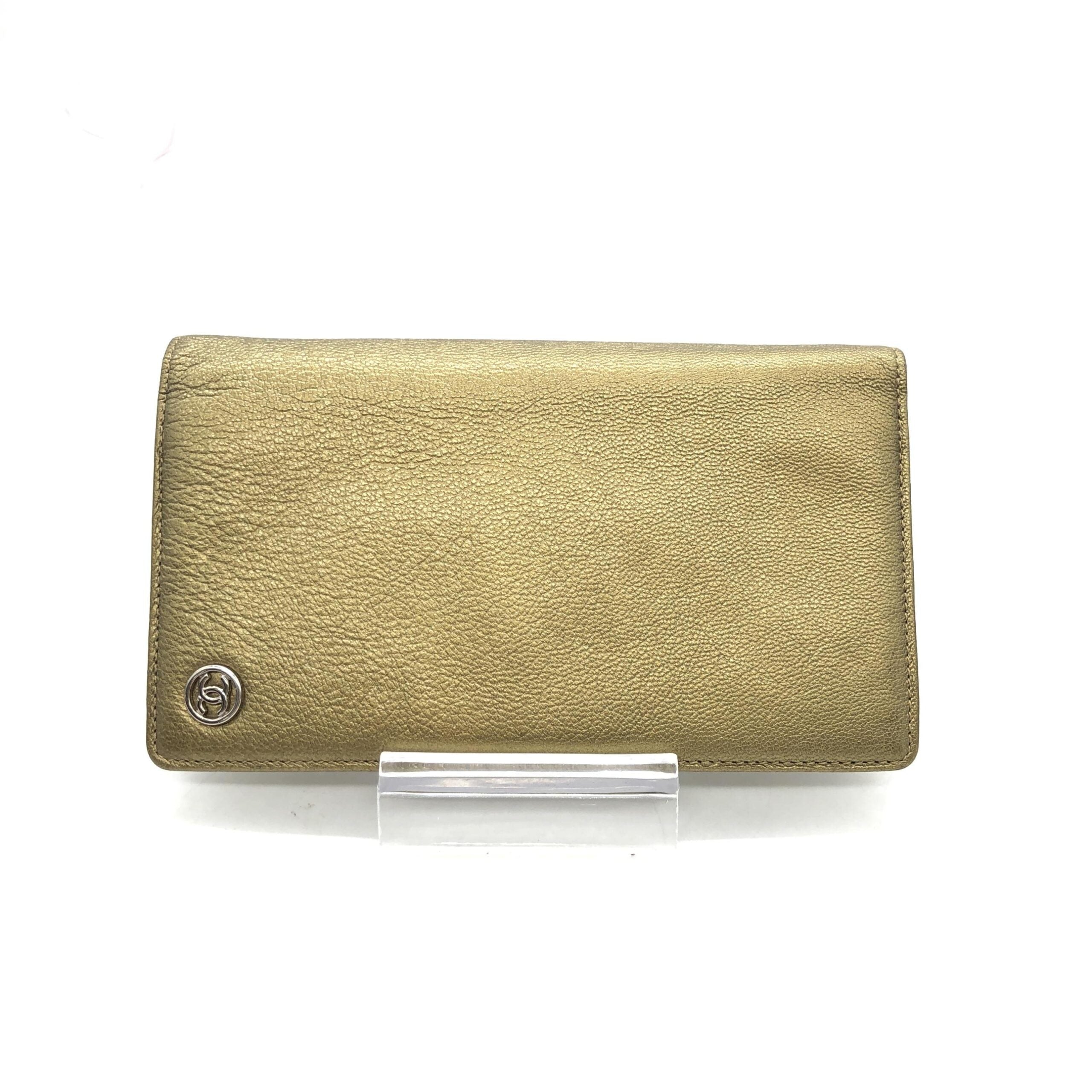 Chanel Gold Tone Caviar Leather Bifold Women's Wallet