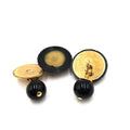 Chanel Matelasse Coco Mark Black Plastic Women's Cufflinks
