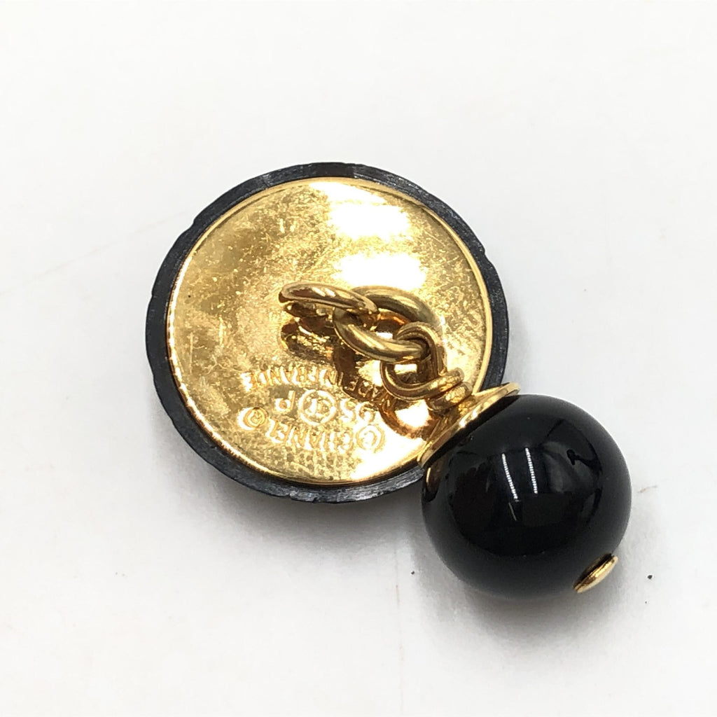 Chanel Matelasse Coco Mark Black Plastic Women's Cufflinks