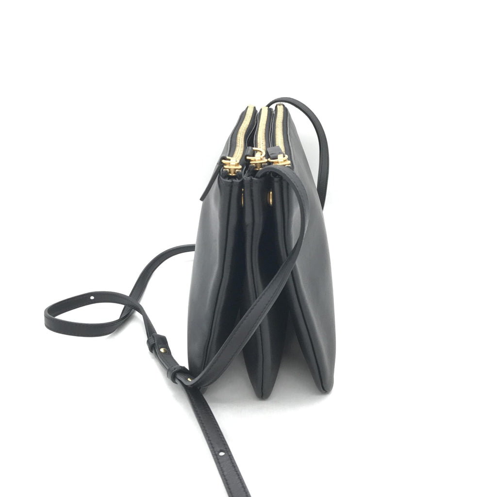 Celine Trio Black Leather Shoulder Women's Bag