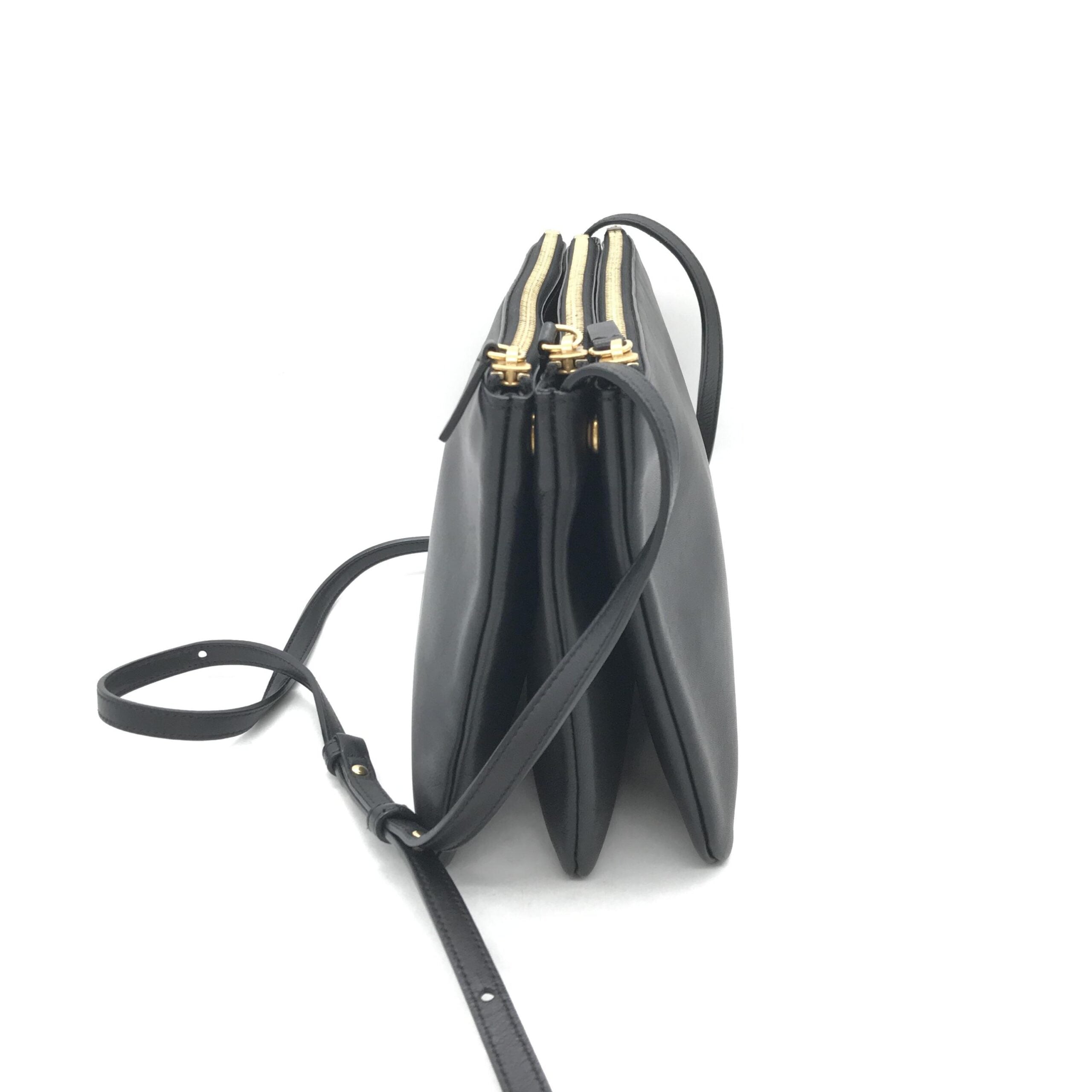 Celine Trio Black Leather Shoulder Women's Bag