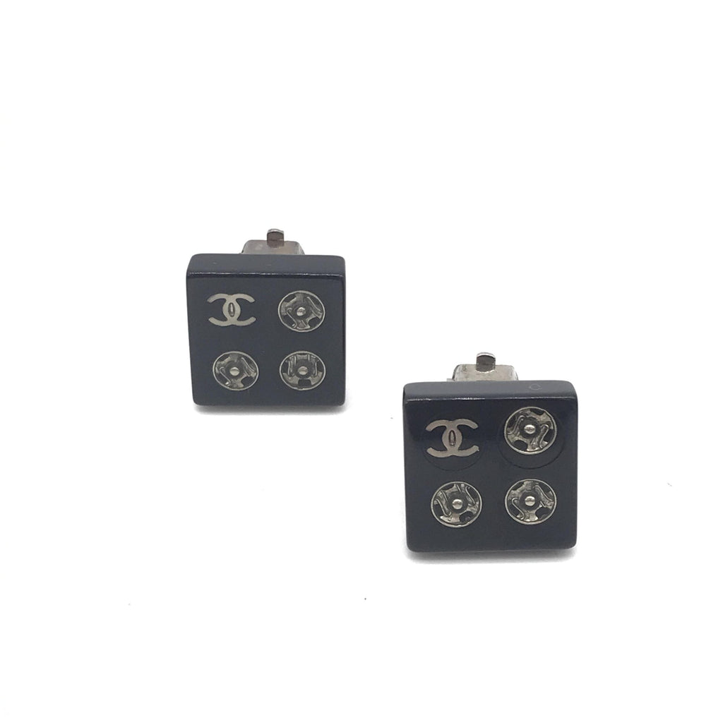 Chanel Coco Mark Square Clip-On Women's Earrings
