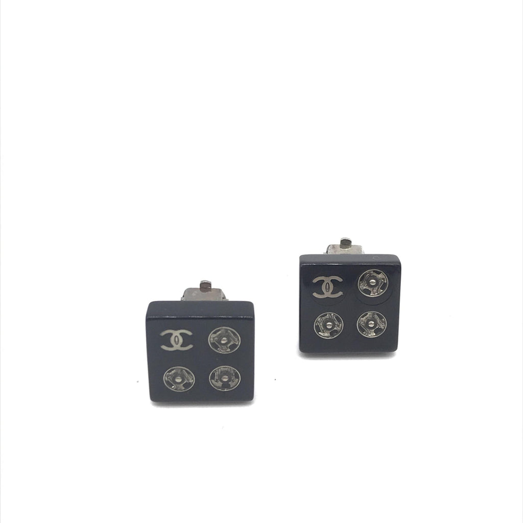 Chanel Coco Mark Square Clip-On Women's Earrings