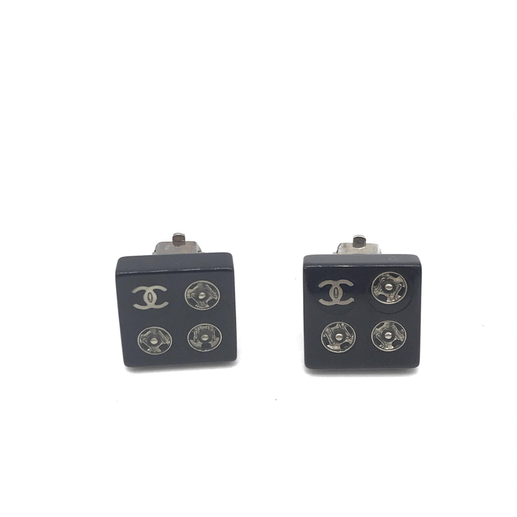 Chanel Coco Mark Square Clip-On Women's Earrings