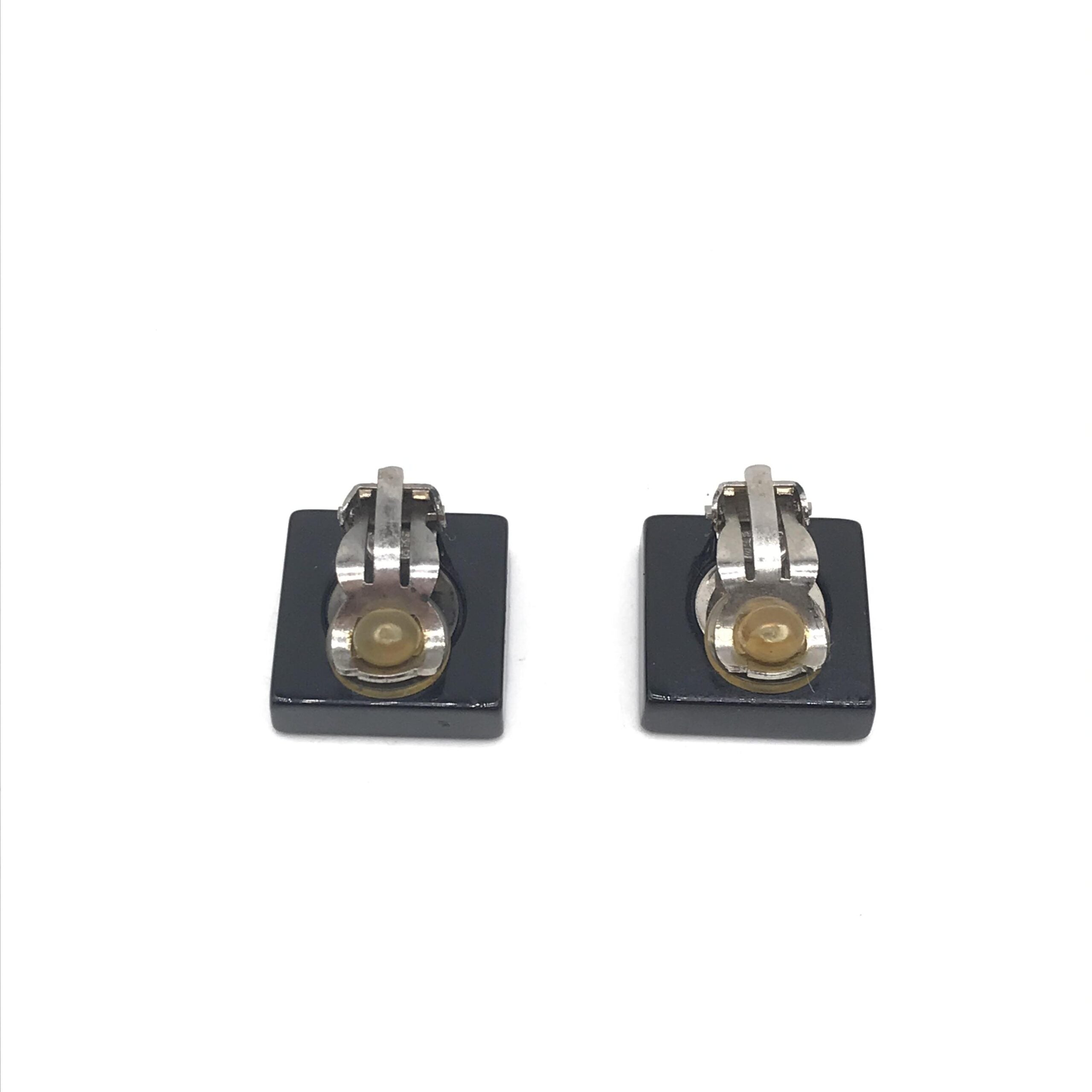 Chanel Coco Mark Square Clip-On Women's Earrings