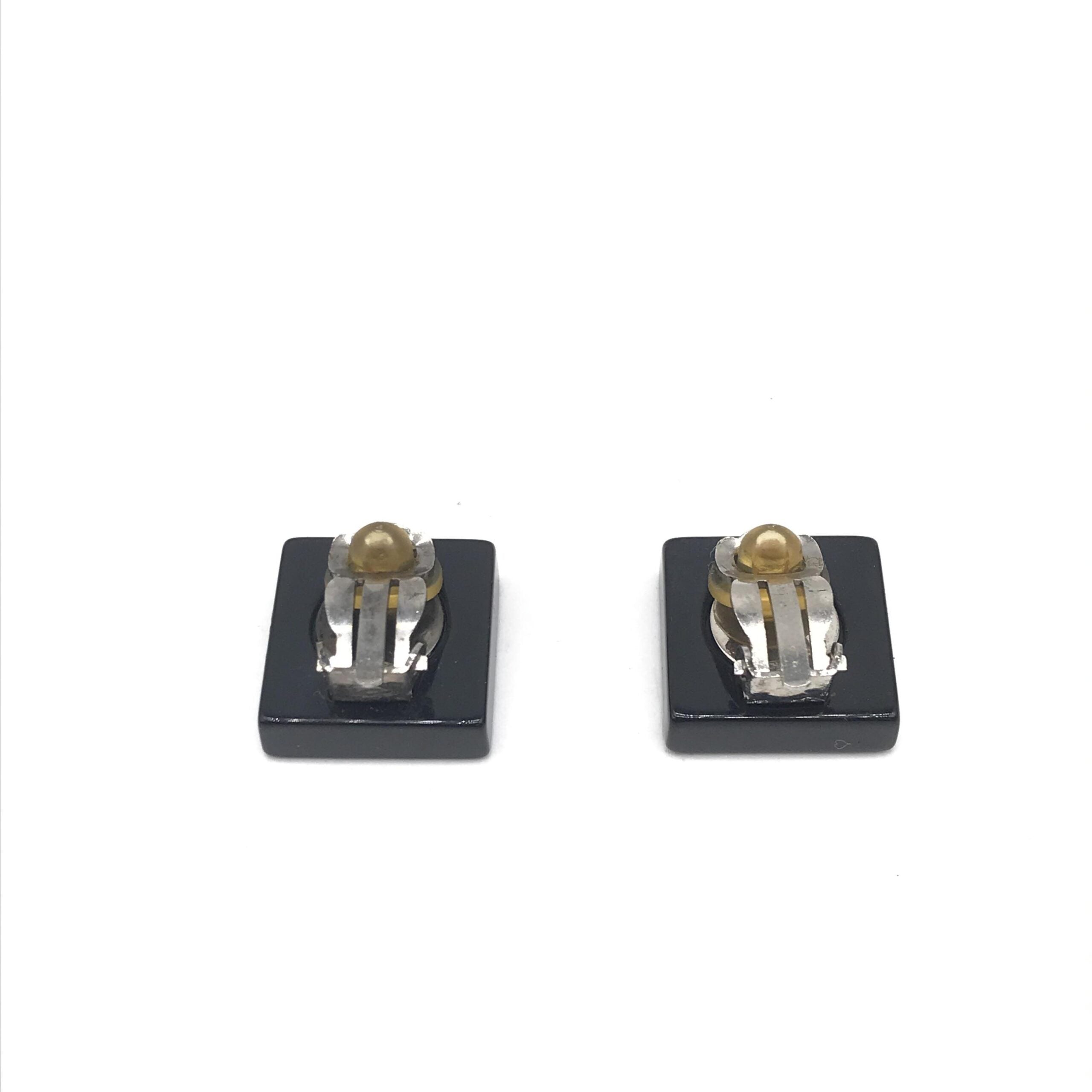 Chanel Coco Mark Square Clip-On Women's Earrings