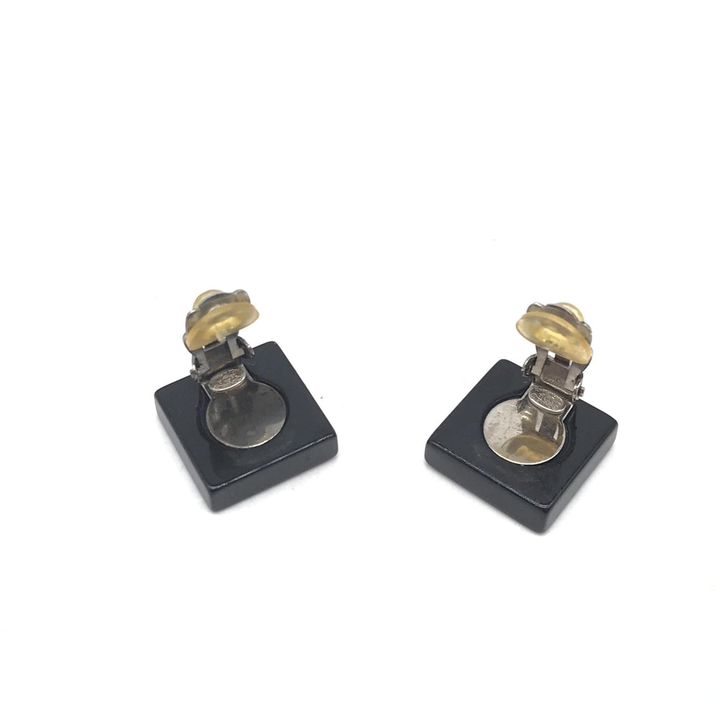 Chanel Coco Mark Square Clip-On Women's Earrings