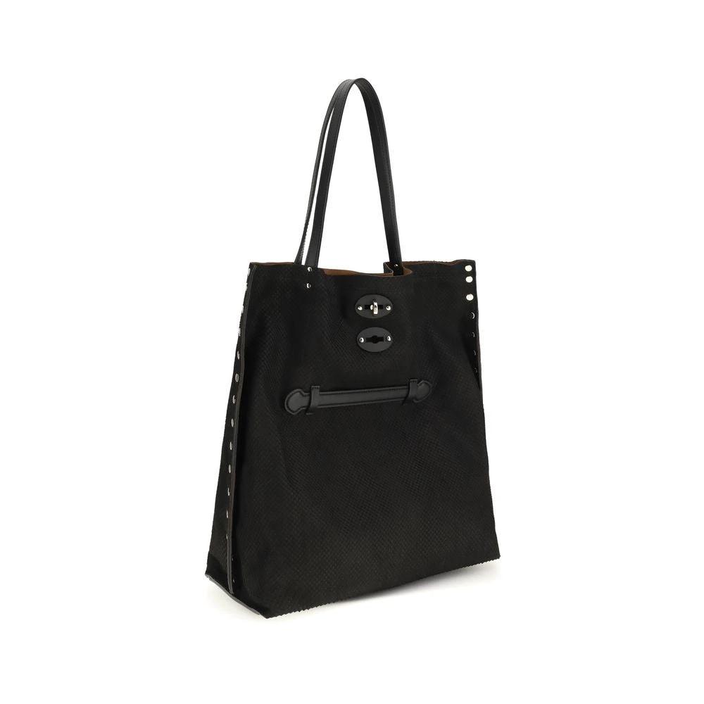 Zanellato Black Calf Leather Bos Taurus Shoulder Bag