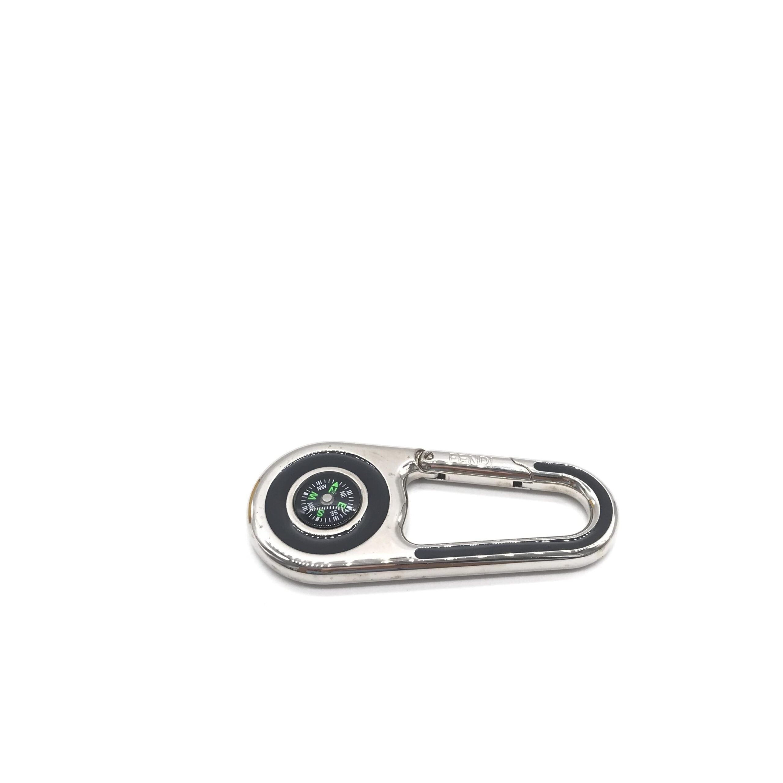 Fendi Silver Metal Compass Charm  Keychain