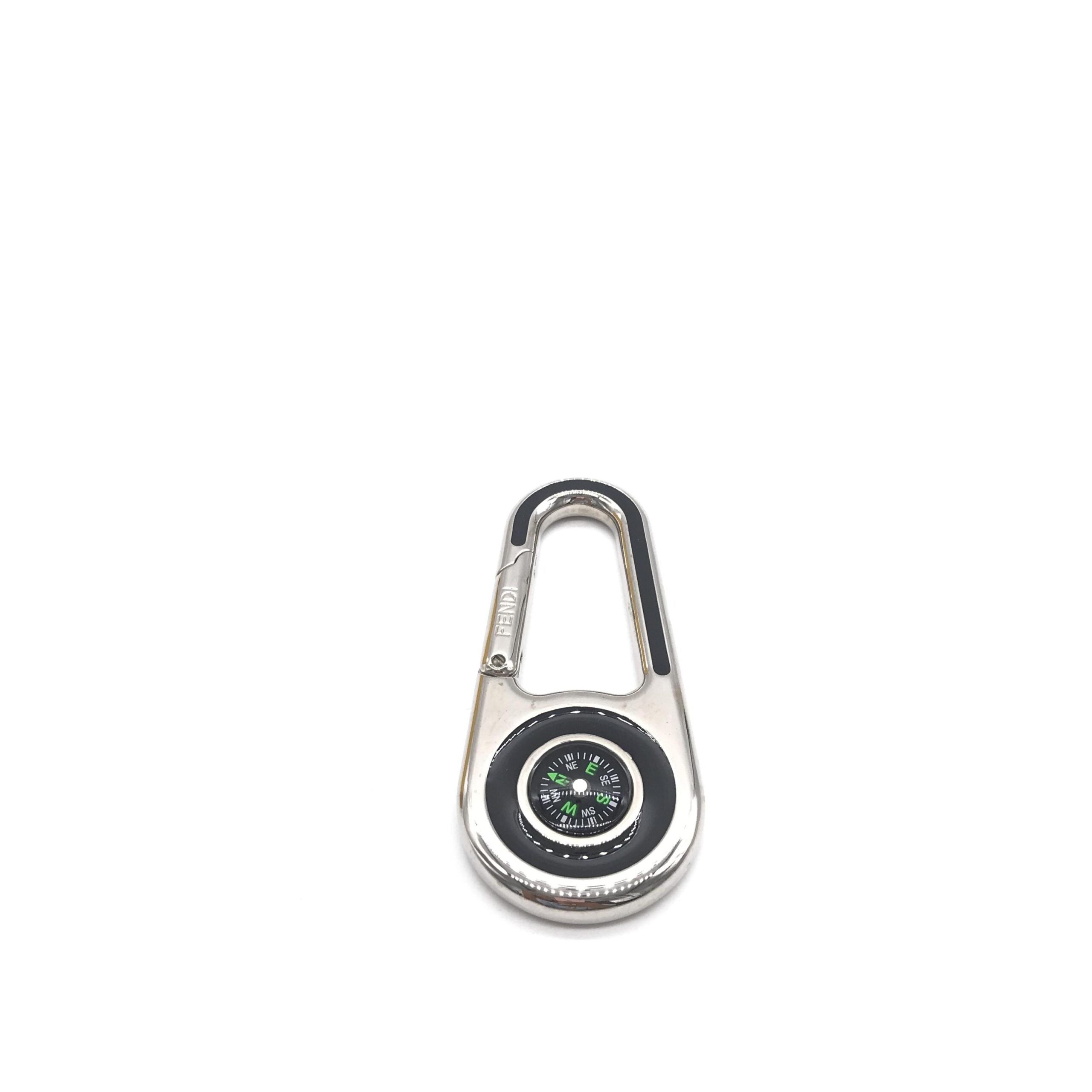 Fendi Silver Metal Compass Charm  Keychain
