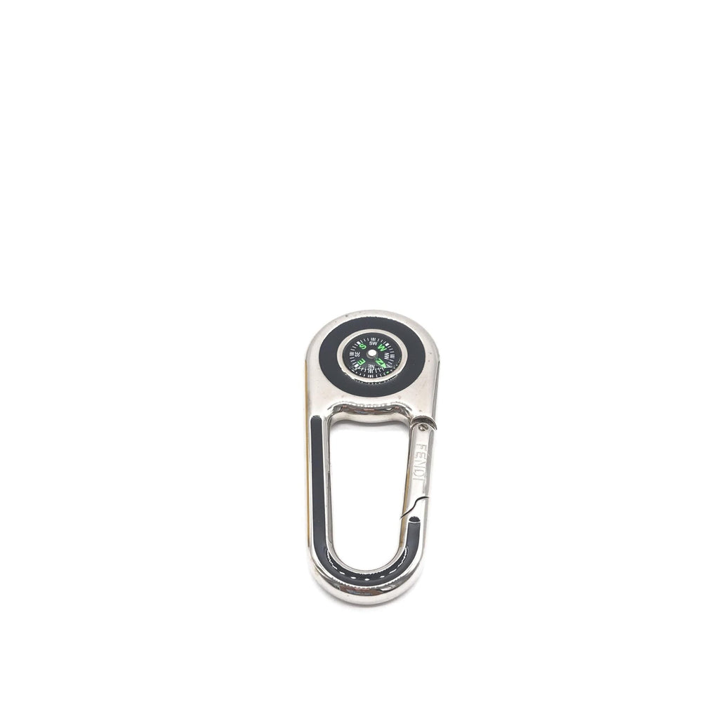 Fendi Silver Metal Compass Charm  Keychain