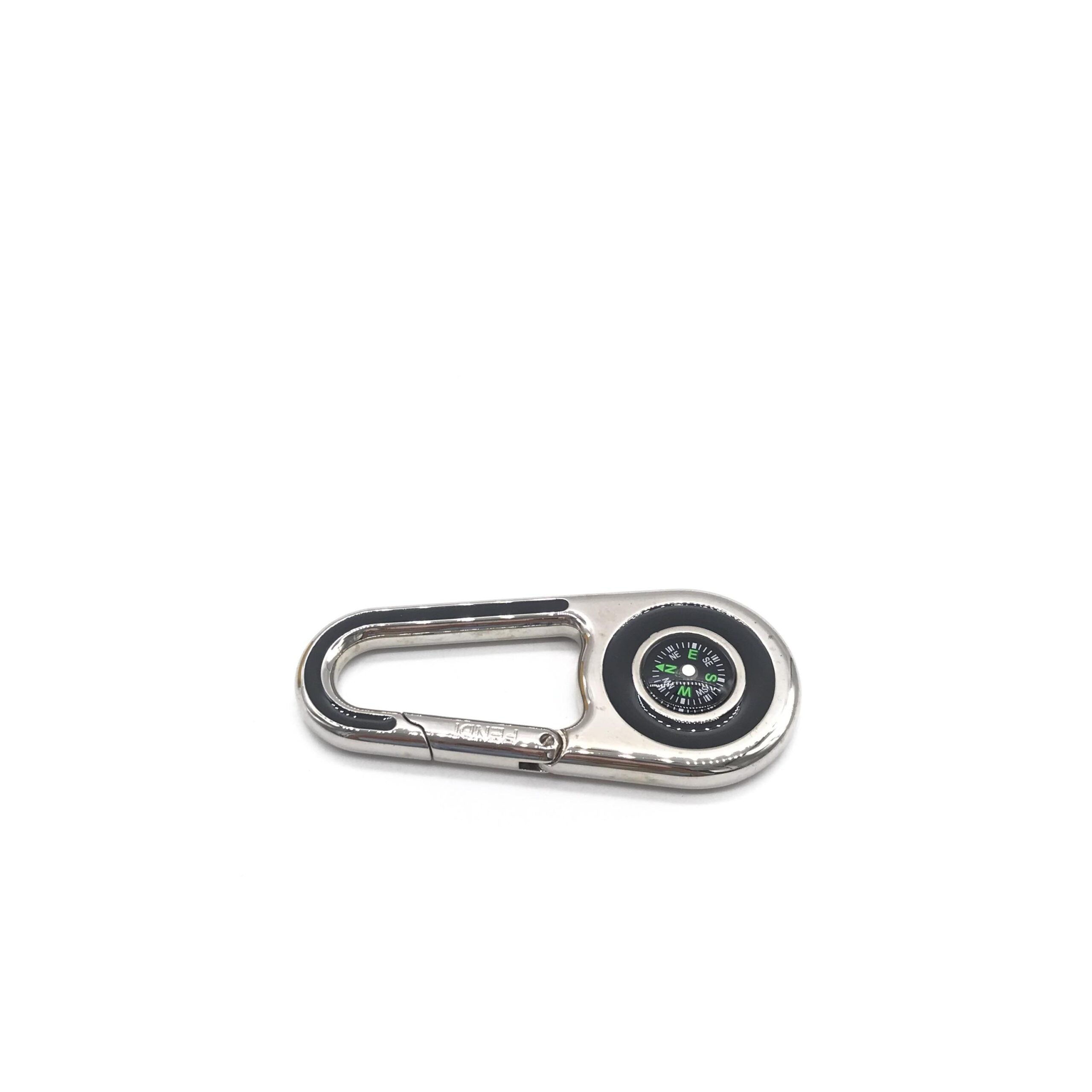 Fendi Silver Metal Compass Charm  Keychain