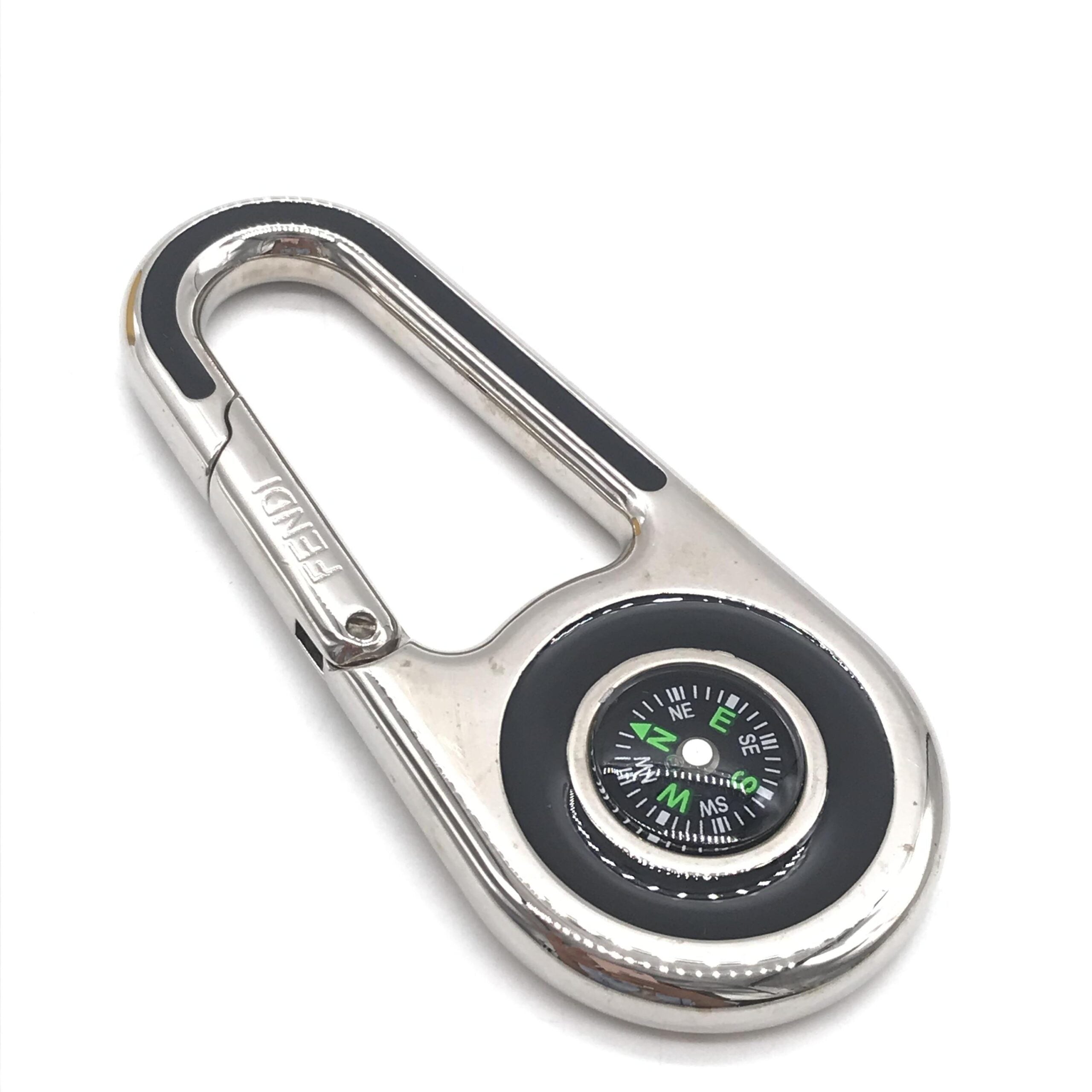 Fendi Silver Metal Compass Charm  Keychain