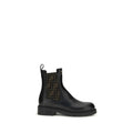 Fendi Black Calf Leather Bos Taurus Ankle Women's Boots