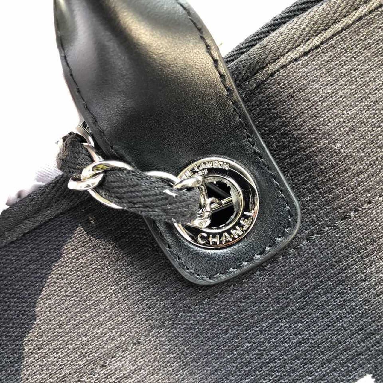 Chanel Deauville Tote Canvas Bag Black For Women Handbags, Shoulder Bags 15in/38cm A66941