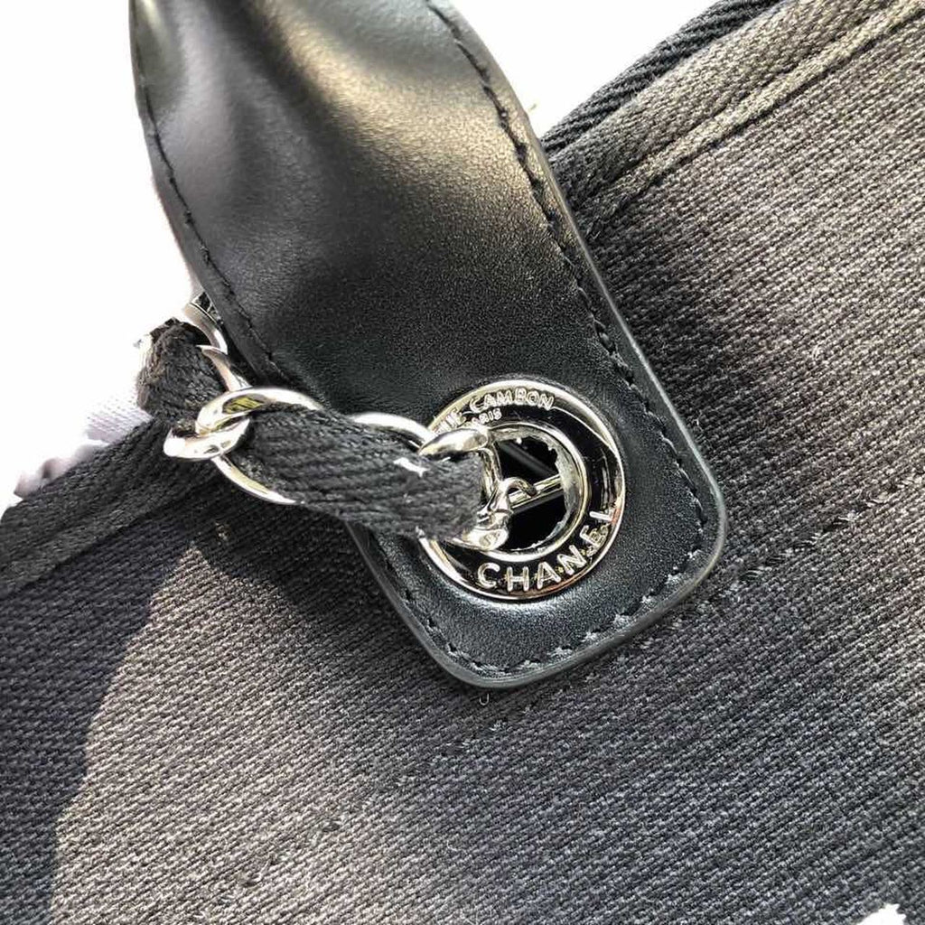 Chanel Deauville Tote Canvas Bag Black For Women, Women’s Handbags, Shoulder Bags 15in/38cm A66941