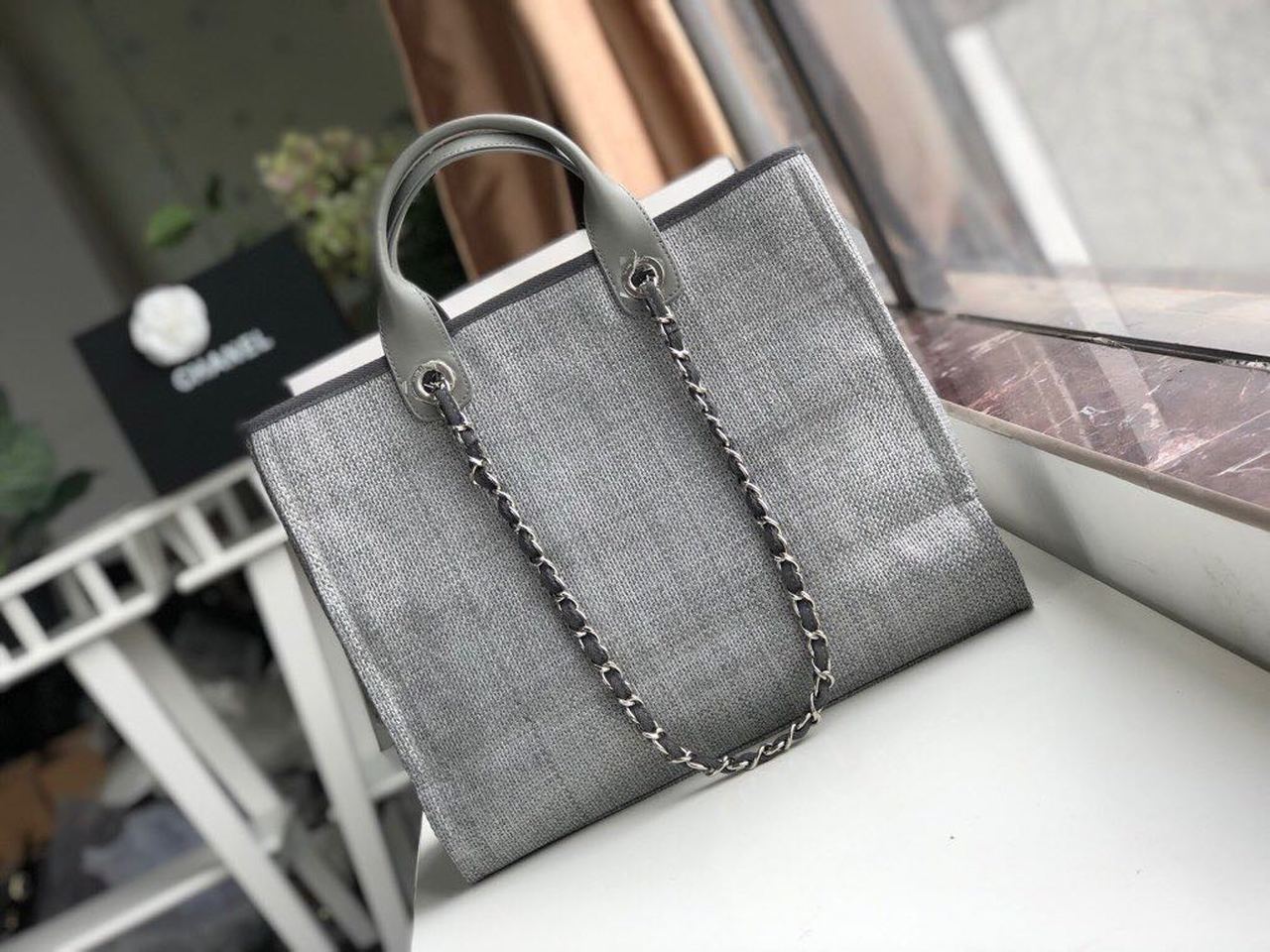 ChanelSmall Shopping Bag SiLouis Vuittoner Hardware Grey For Women Handbags, Shoulder Bags 15.2in/39cm AS3257