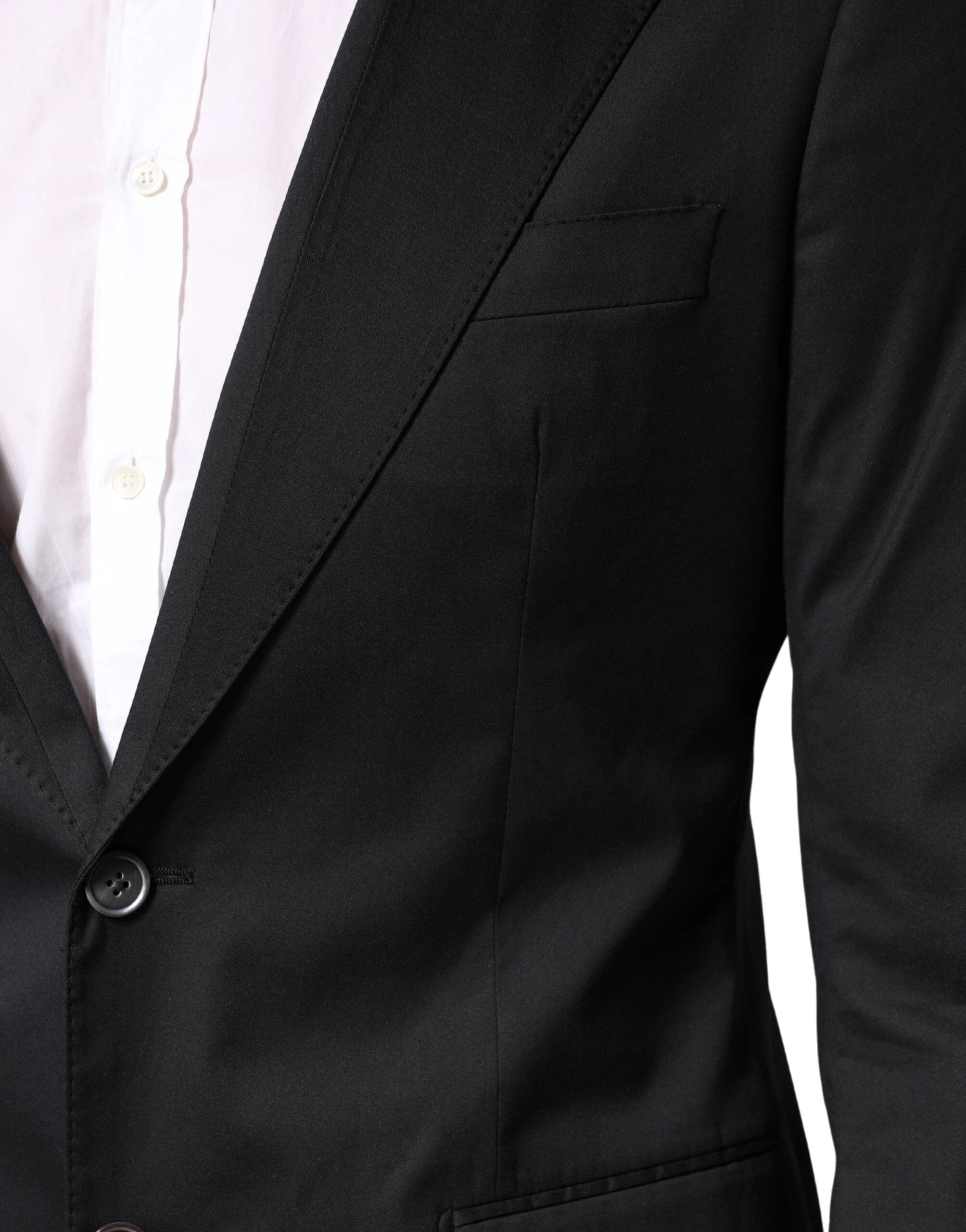 Dolce & Gabbana Black Cotton Single Breasted 2 Piece Suit