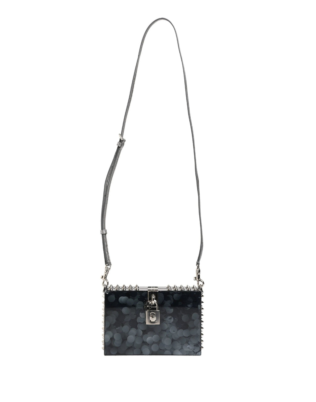 Dolce & Gabbana Black Acrylic Plexiglass Studded DOLCE BOX Clutch Bag