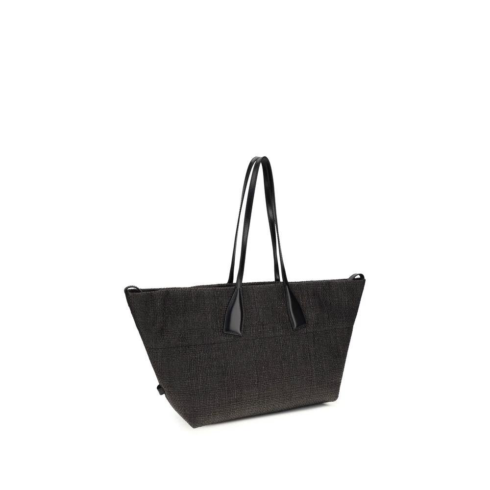 Balmain Black Raffia Shoulder Bag