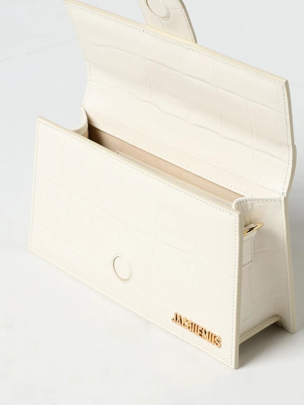 Jacquemus Ivory Cocco Le Grand Bambino Handbag