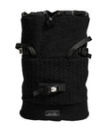Dolce & Gabbana Black Tricot Wool Blend Duffel Backpack Travel Borse Bag
