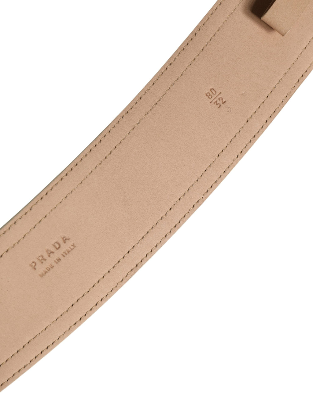Prada Beige Leather Logo Wide Waist Women Square Buckle Women's Belt