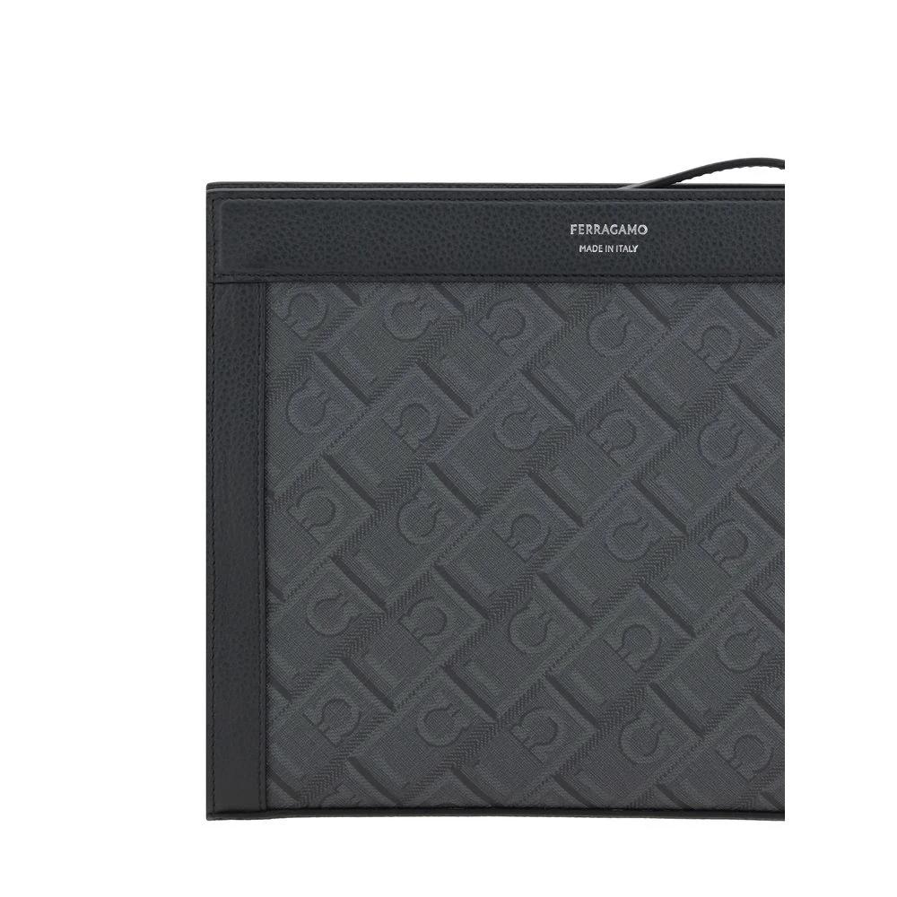 Ferragamo Black Polyethylene Clutch Bag