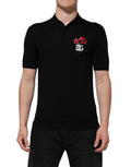 Dolce & Gabbana Black Wool Logo Floral Short Sleeve T-shirt