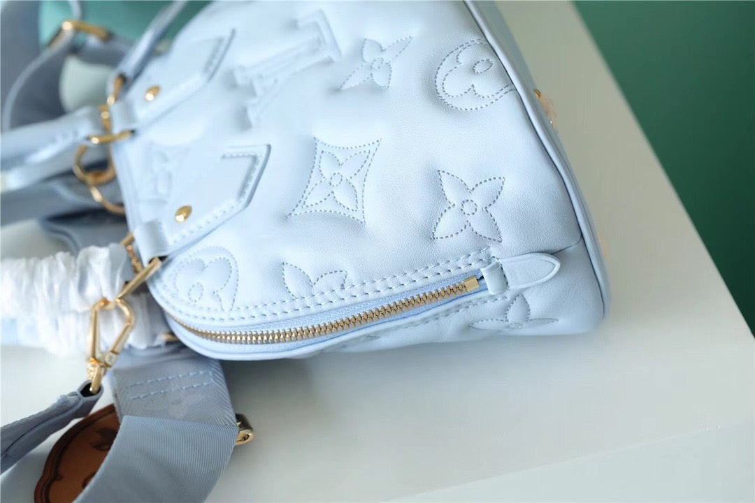 Louis Vuitton Alma Bag Handbags,  Shoulder and Cross Body Bags For Women In Bleu Glacier Blue 9.6in/25cm Louis Vuitton M59822