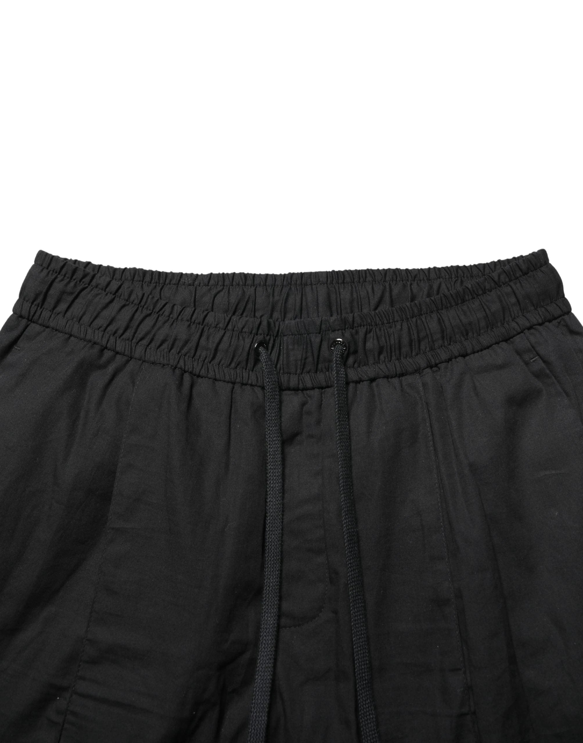 Dolce & Gabbana Black Cotton Skinny Men Jogger Trouser Pants