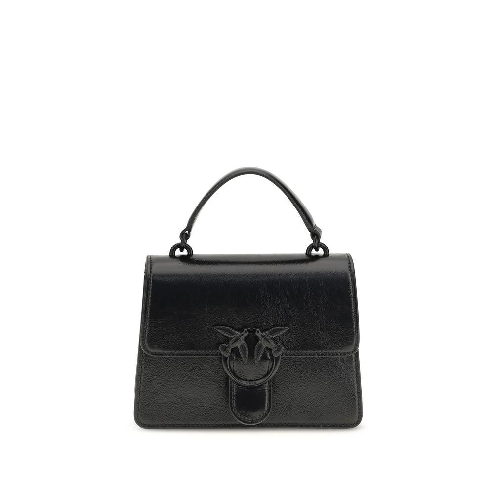 PINKO Black Goatskin Handbag