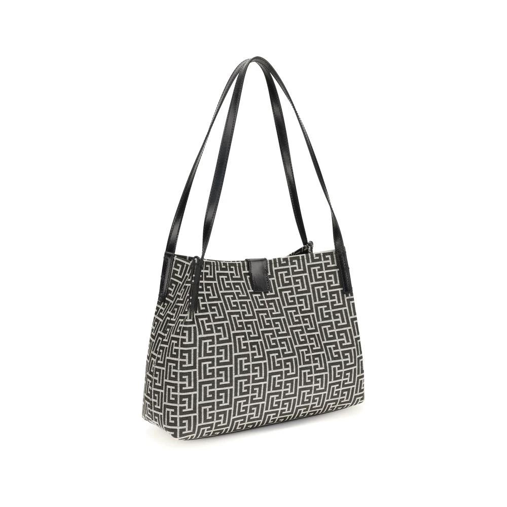 Balmain Black Cotton Shoulder Bag