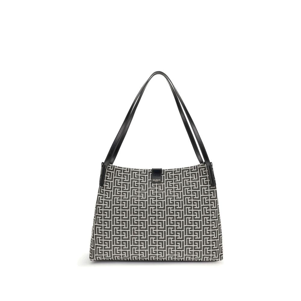 Balmain Black Cotton Shoulder Bag