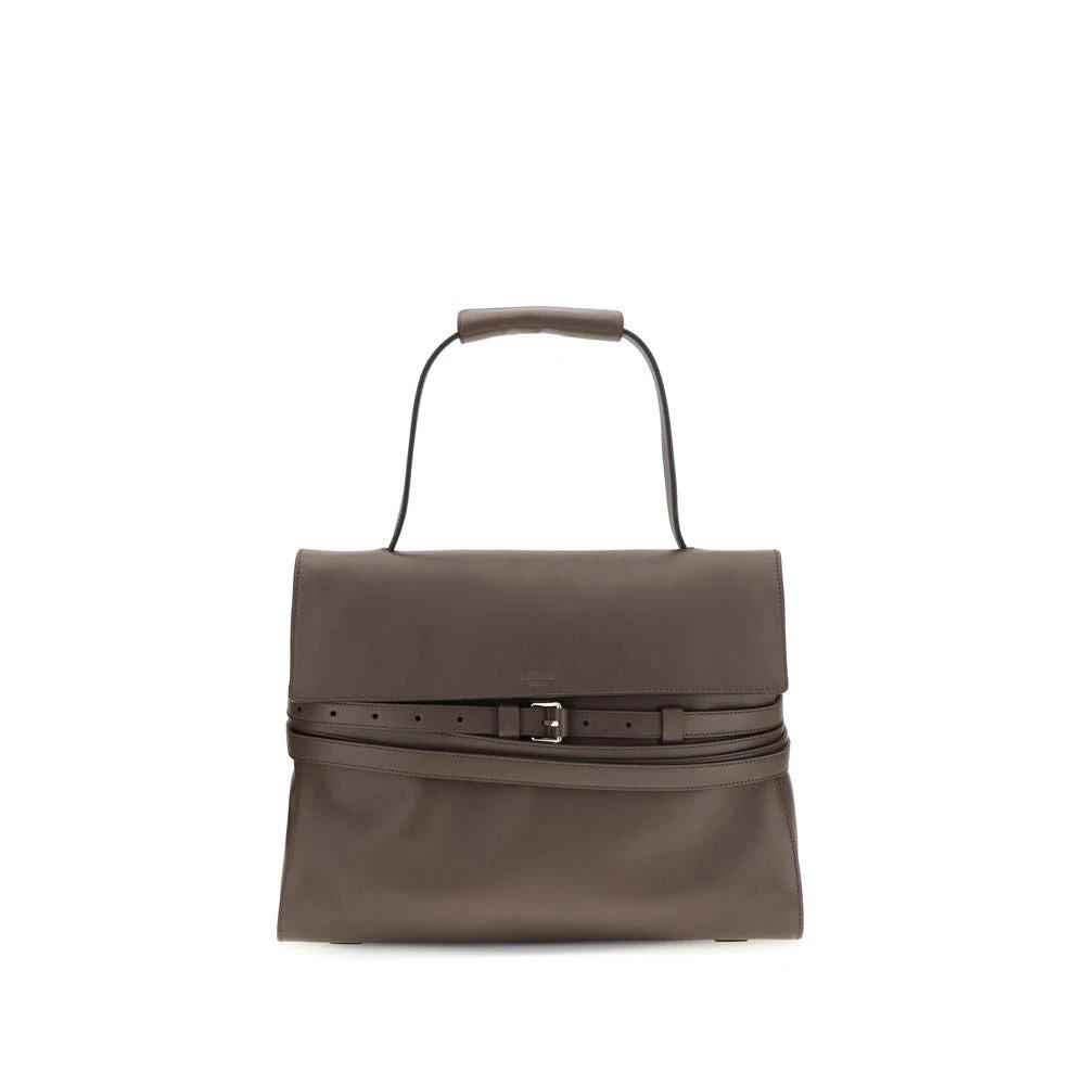 Moschino Brown Calf Leather Bos Taurus Handbag