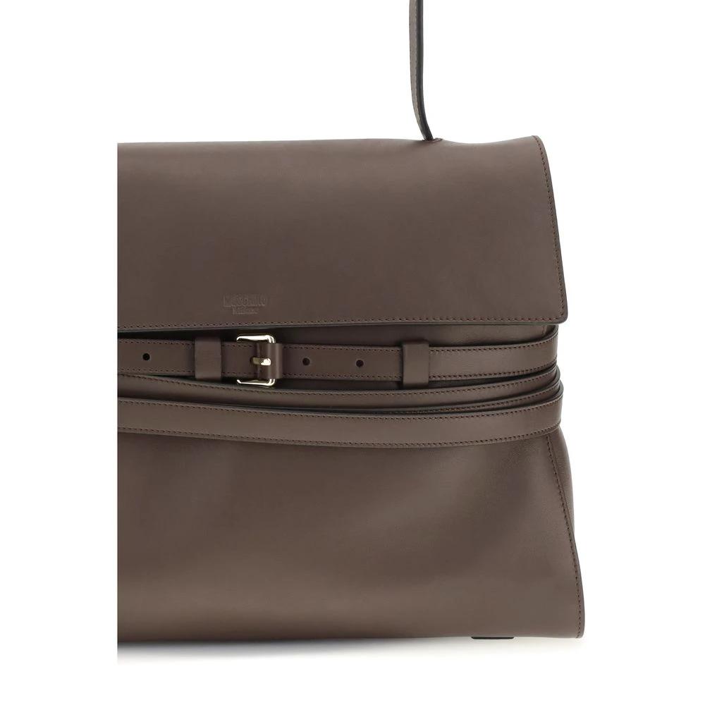 Moschino Brown Calf Leather Bos Taurus Handbag