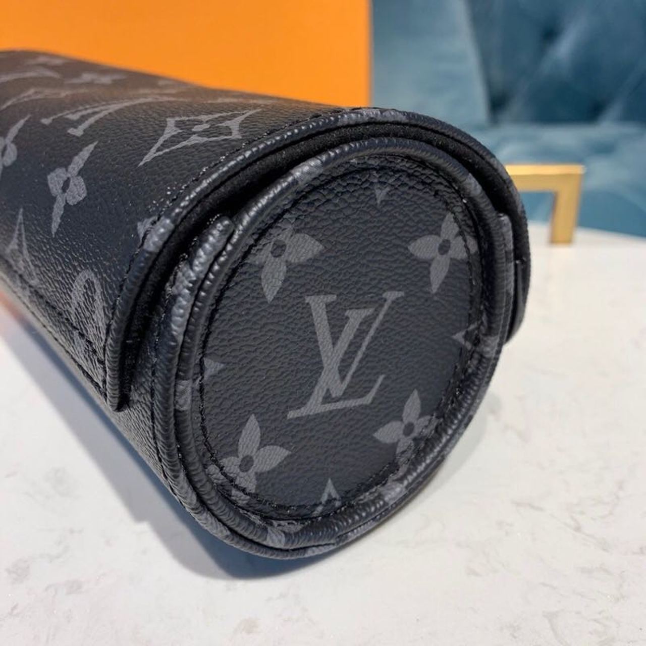 Top Quality 3 Watch Case Monogram Eclipse Canvas For MLB, Bags, LuGucciage 7.9in/20cm Top Quality M43385