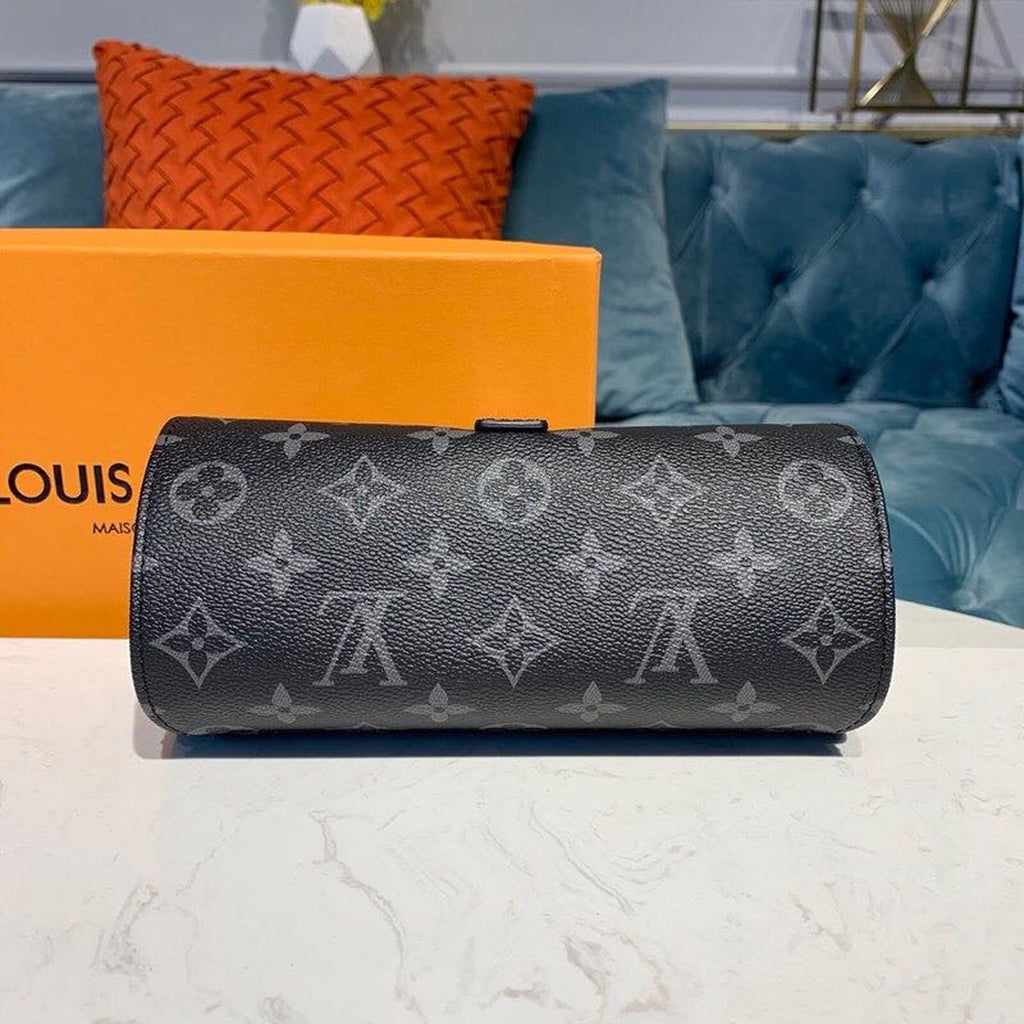 Top Quality 3 Watch Case Monogram Eclipse Canvas For MLB, Bags, LuGucciage 7.9in/20cm Top Quality M43385